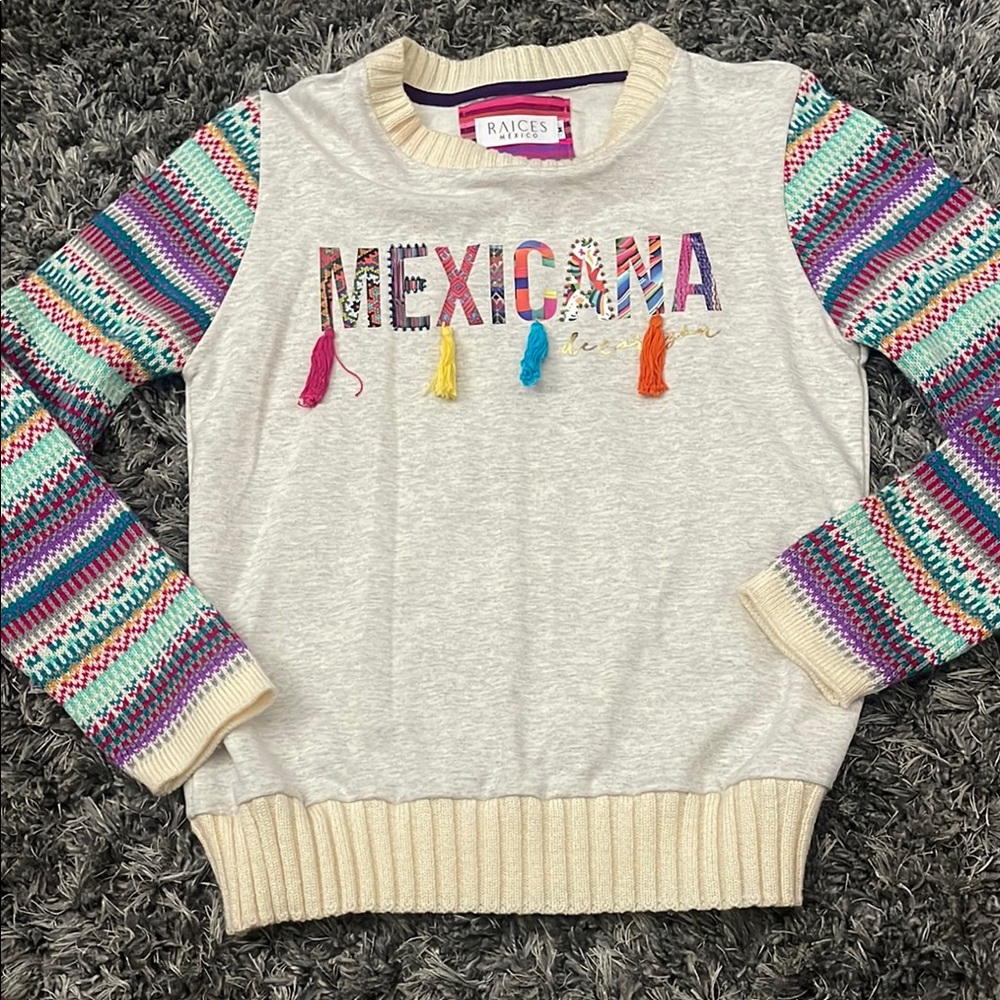 Colorful Striped Sleeve Sweater